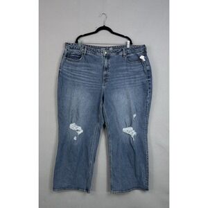 Old Navy Jeans Womens 24 Blue Extra High Rise Curvy Sky Hi Wide Leg Distressed